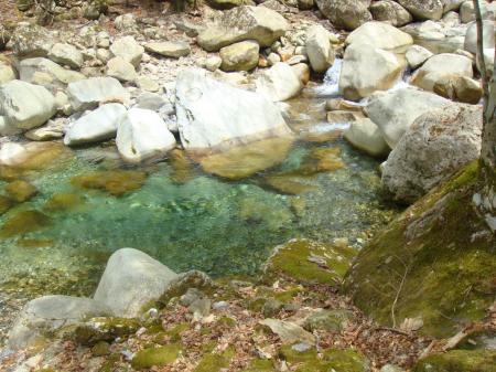 沢の水はコバルトブルー。大峰らしい