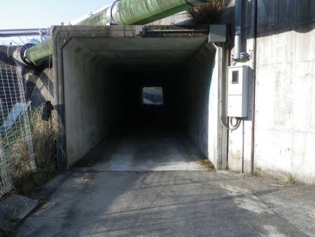 高架があってこのトンネルをくぐる