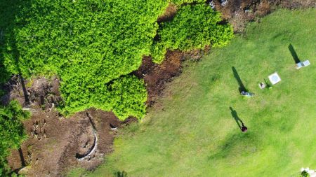 ここからはドローンによる空撮開始
