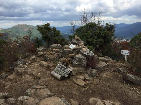 二本ボソ山頂(996m)に到着。看板は980mとなってるけど地図上では996mであってるはず！？