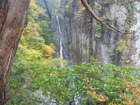 仙人嵓のテラスに到着。双門滝を見る