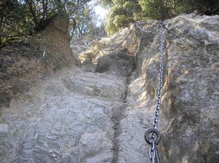 反対側を向いて撮影。鎖場があったけど、ここは軽く下っていく