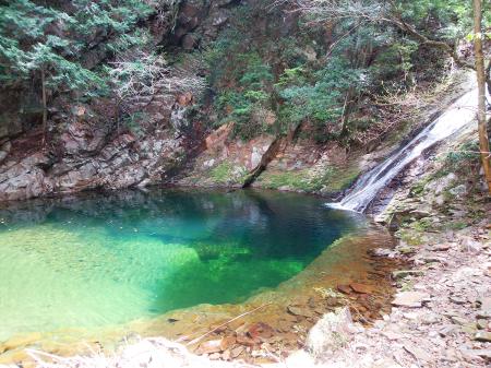 写真では伝わらないが、結構深く迫力ある滝壺だった。これも済浄坊の滝の一つかな！？