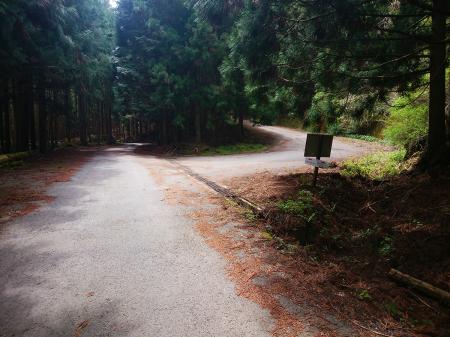 ここで屏風岩公苑は右へ曲がる