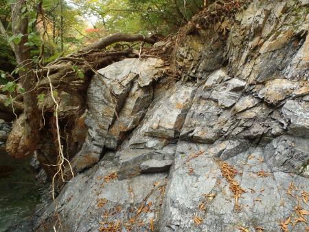 この岩を下りました