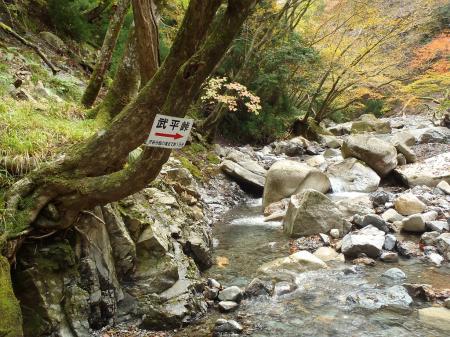 沢谷の分岐の滝まで15分とかかれた看板がありました。実際にも15分くらいでした
