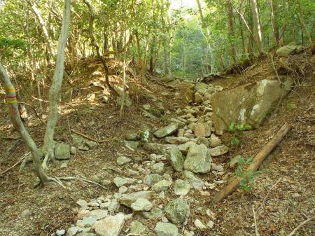 沢沿い横のガレ場。少々歩きにくい