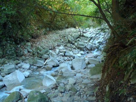 ここを渡ってどんどん沢をつめていく