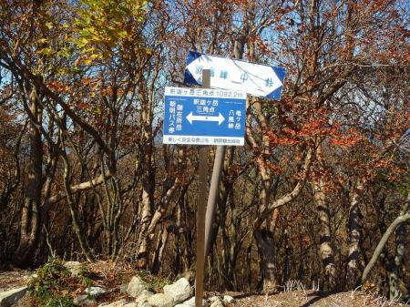 釈迦ヶ岳山頂三角点(1092.2m)に到着