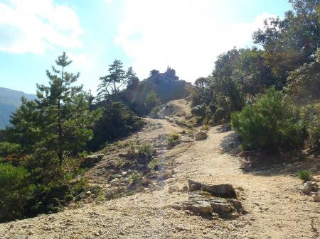 開けた場所にでてきた。見えてるピークに人がいた