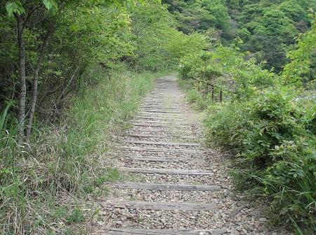 線路の跡がいまだに残されている