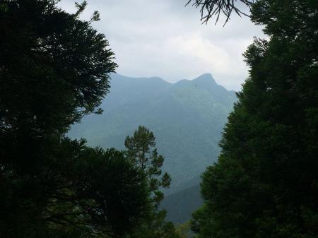 途中行者還岳が見えた