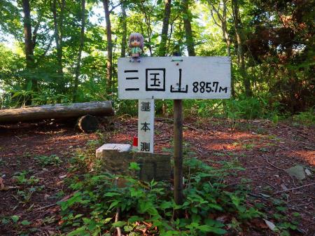 せっかくなので山頂で雪村あおいちゃんを撮影してみた。三角点付近に置きたかったけど草が邪魔だった
