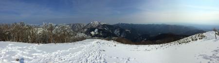 綿向山頂上からのパノラマ景色