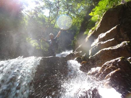 早速登った田村君