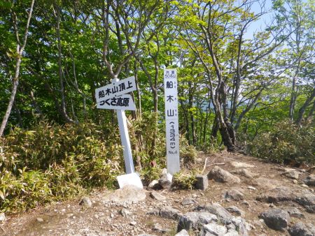 舟木山(1334m)に到着。本来なら下から登って、最初にここに登ってくるはずだったんだけど、今回は縦走しないと面白くないからね