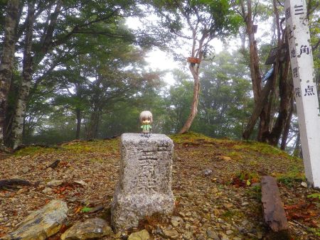 迷岳の山頂三角点と雪村あおいちゃんを撮影しておいたけど、ちょっと構図が悪いかな！？