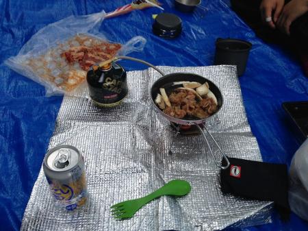 焼肉をつまみに宴会