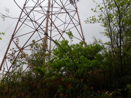 一つ目の鉄塔に到着。次は右側にみえている鉄塔を目指して、そこで一旦休憩することにした