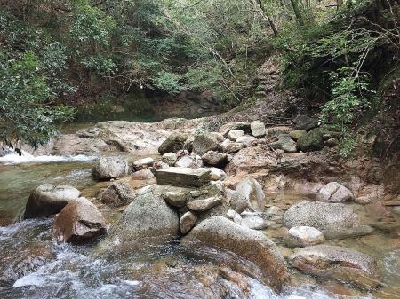 ここを渡るがちょい水かさが増していると困難