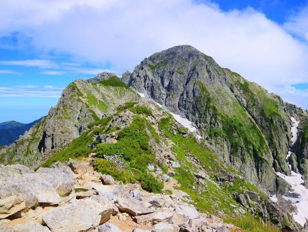 前剱から剱岳を振り返る。あれに登ってきたんだと思うとすごい感じもした