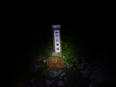 千丈乗越との分岐。ここから本格的な登りがはじまるけどつづら折れになってたので登りやすかった