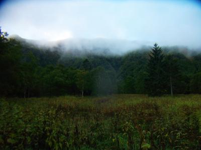 昨日の雨のせいか、なんかガスがまいあがっている。展望は大丈夫だろうか！？