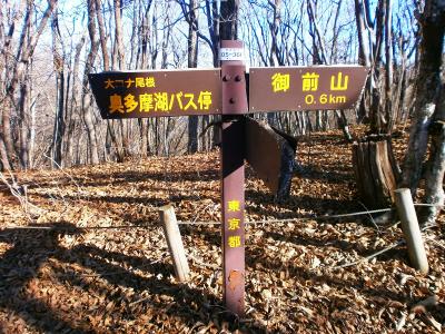 御前山まであと0.6kmか。ここまで結構長かった気がするけど2時間くらいかな