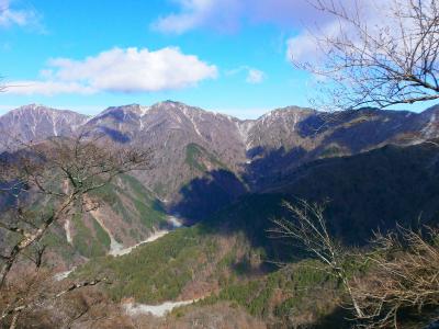 丹沢の山々が見える。雪が少しかぶってる感じだけど、この雪の量で今日は良かった