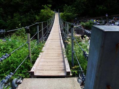 本谷橋に到着。ヤマレコメンバーが迎えに来るとかこないとかで、ここで大休憩をとって待っていたがこなかった