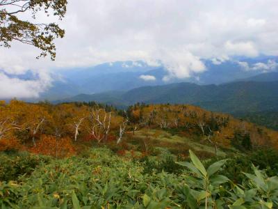 １０月上旬なのにすでに色づきはじめてるんだね。この付近は気温が低いのか紅葉も早そうだ