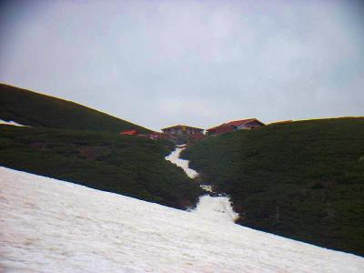 白山室道が見える。本来はここで一泊するんよね