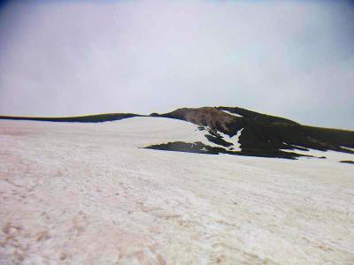 この斜面をシールはいて登っていく。本来の登山道ではないんだけどね