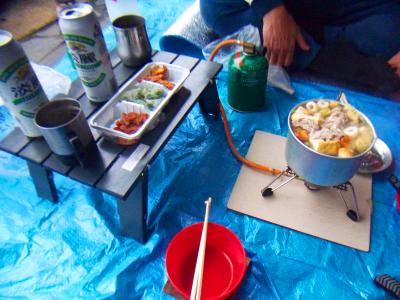 鍋とビールでわいわい宴会