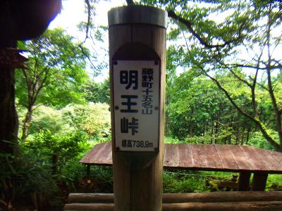 明王峠(738.9m)に到着。結構早く着いた