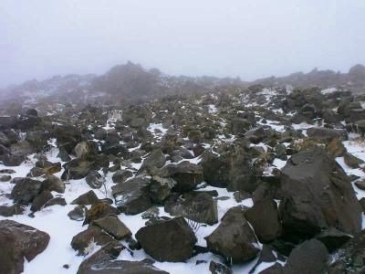 ガレ場が続く。さすがは火山だけある道