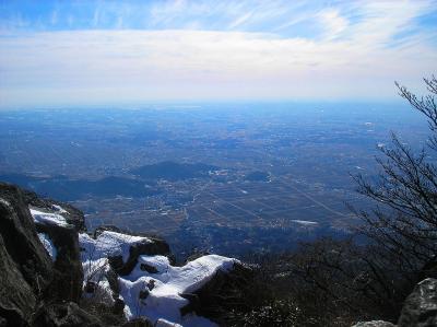 田園風景が広がるけど、霞んでいて遠く東京都までは見えなかった