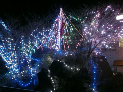 女体山駅展望台はデートスポットにもなっているのか！？イルミネーションがあって一人で来たせいか恥ずかしかった。まあクリスマスイブだったからかもね