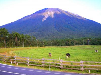 大山牧場、みるくの里から大山を望む