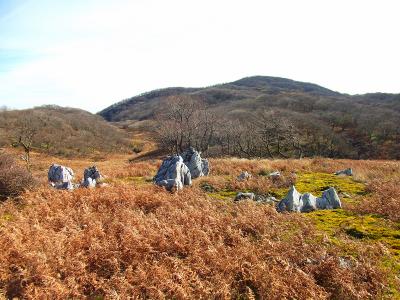 この岩も特徴的。なんか映画とかで出てきそうな珍しい形の岩と風景だ