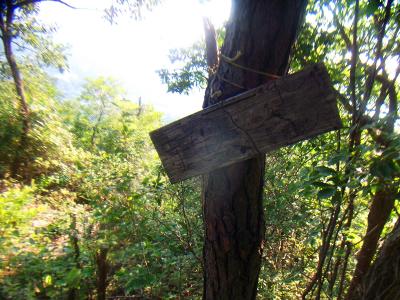 香下寺駐車場までの地図のようなものがプレートに書いてあった。これによるとほぼ直で下山するようだ