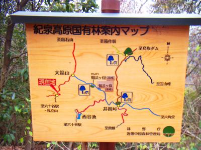 案内図を確認すると大福山までもう少しだね。こういった案内板はこれからあちこちにあって有難かった