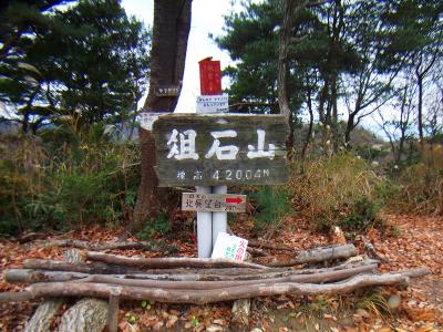 長いと思いきやすぐに俎石山(420.04m)に到着