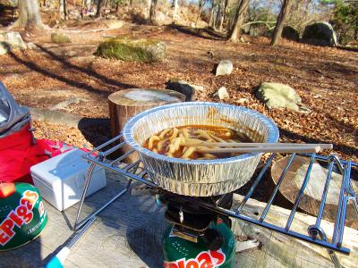 寒い中で食べると体が温まるね