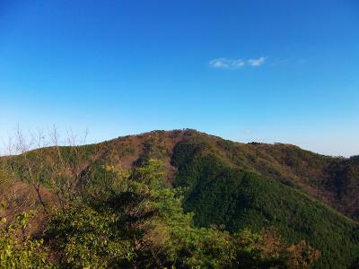 下山時、振り返ると横尾山が見えた
