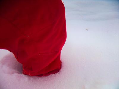 トレースのないところを踏んでみると結構深い。膝まではいかないけど靴は完全に入ってしまう