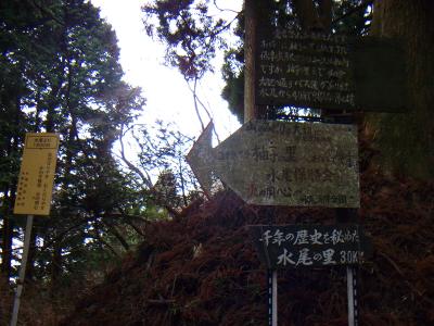 水尾の里まで3kmだけど、ここからの下りが結構キツかったかも