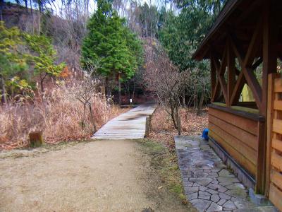 入って右側にあるこの木道を進む