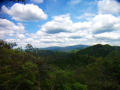 その向こう側の右側が金剛山、左側が大和葛城山だと思われる