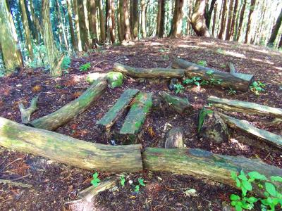 山頂には木で作られたテーブルと椅子のような感じのものがあった。ここで昼食をとる